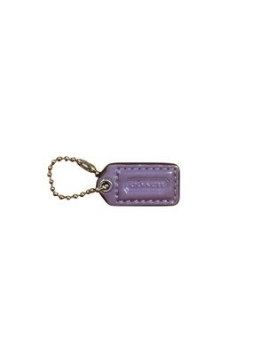 Coach Lavender Leather Mini Tag Keychain